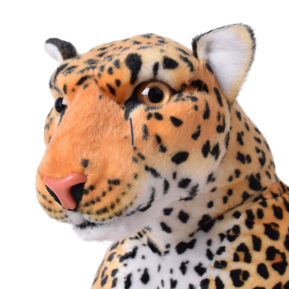 TE-Trend Leopard przytulanka XXL, pluszowa zabawka, leżąca, dekoracja, kot drapieżny, duży kot, zabawka, 80 cm, wielokolorowa