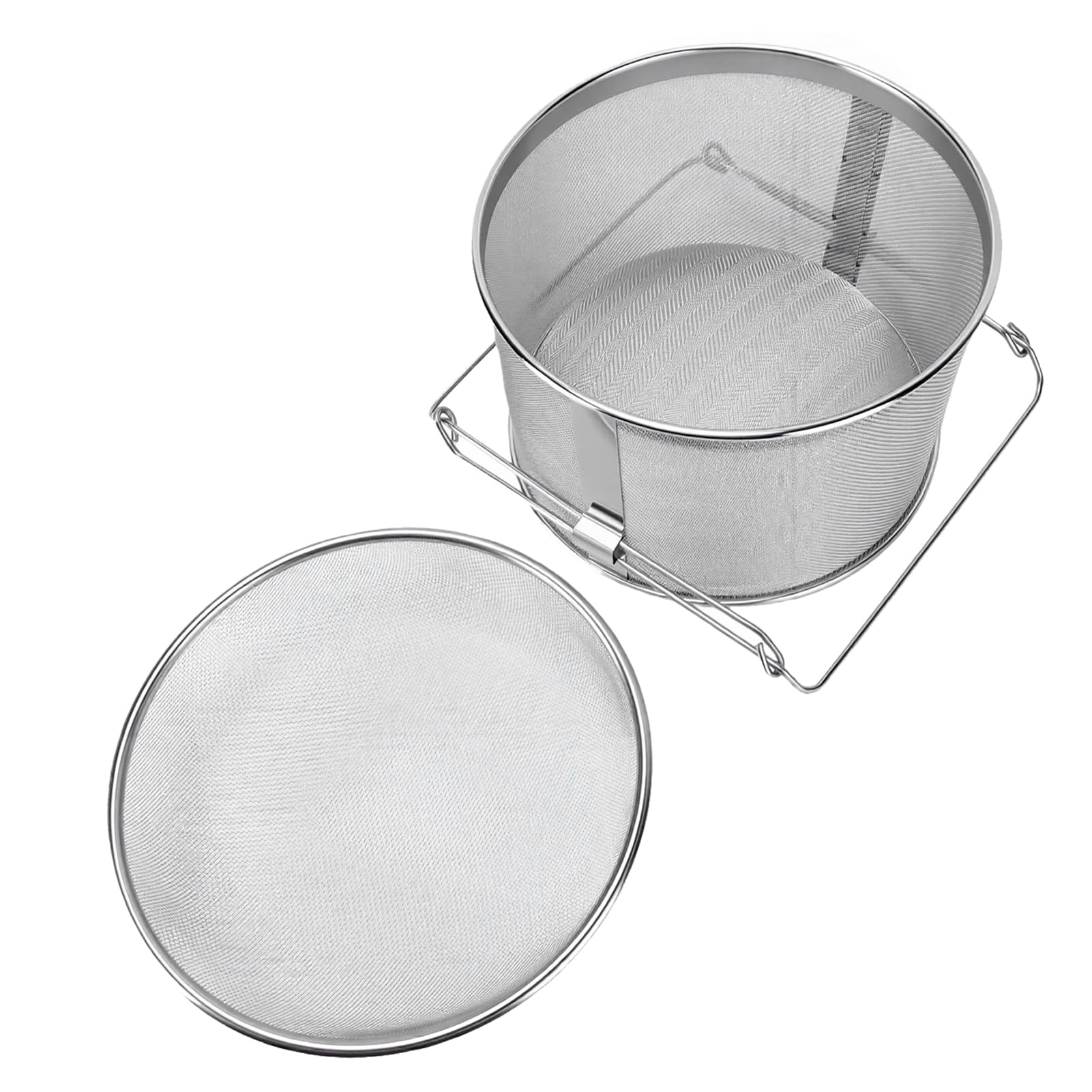 Dpofirs Colador de Miel, Pantalla de Filtro de Miel de Doble Tamiz de Acero Inoxidable con Equipo de Recolección de para Apicultura y Uso Doméstico