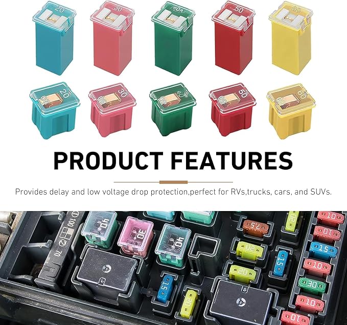 Kit de fusibles para auto 30 piezas, amperajes 20-60A miniatura 5