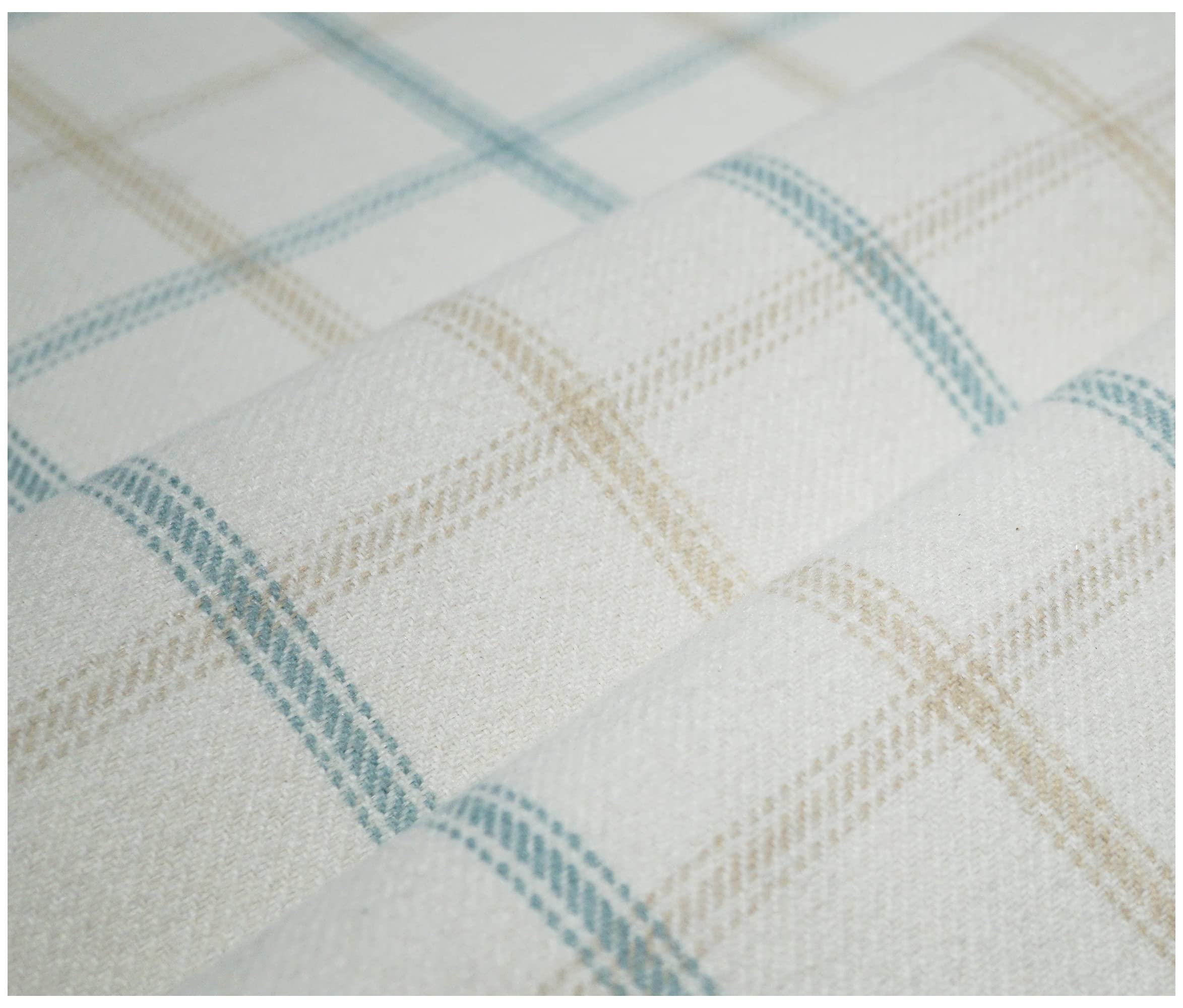 Lewis Balmoral Thick Wool Effect Tartan Upholstery Curtain Fabric Sofa Plaid Fabric (200 x 140cm (2 Metre), Sky Blue)
