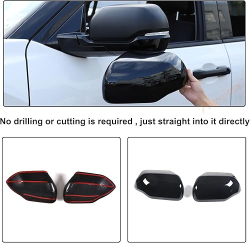 Miniatura 5 de Cubierta para espejo retrovisor de puerta de automóvil compatible con Toyota TundraSequoia 2022-2025 Protector de espejo retrovisor lateral