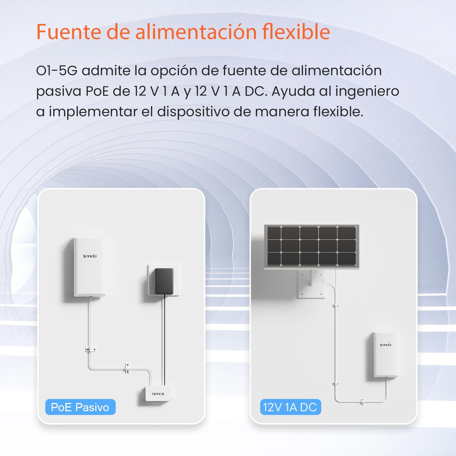 Tenda WiFi Bridge 5GHz 867Mbps, Puente Inalámbrico WiFi Exterior, CPE de Exterior Largo Alcance 1 km, Antena direccional 9dBi, PoE Pasivo, IP65 Resistente al Agua, Paquete de 2(O1-5G)