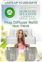Air Wick Plug in Diffuser Twin Refill, Morning Meadow, Pack 2 x 19ml, Long Lasting Fragrance, Lasts up to 200 days, Plug in Air freshener