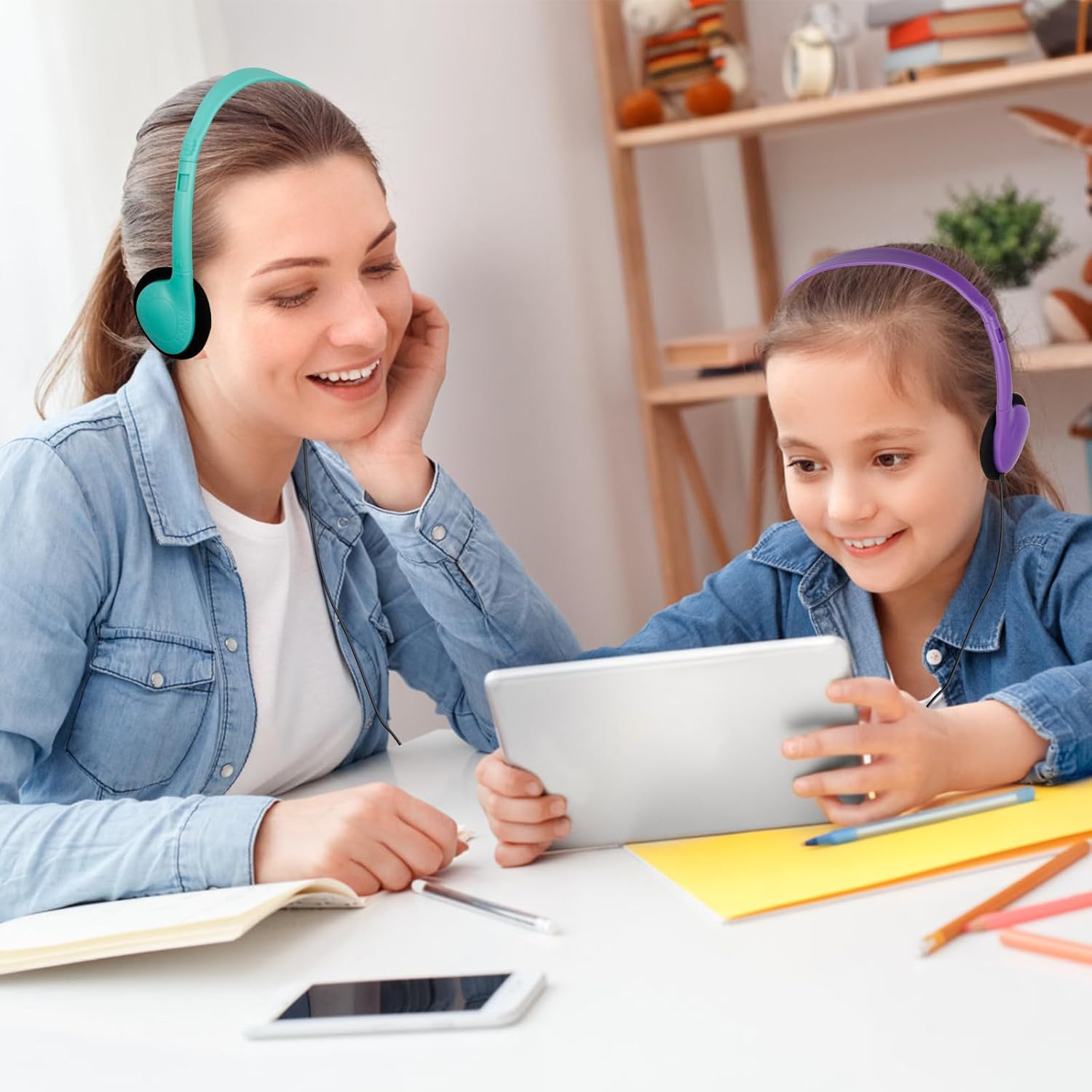 Classroom Bulk Headphones 15 Pack for School Students Children Teen Boys Girls Wholesale Kids Wired Adjustable Headphones for Classroom 3.5mm Jack (10 Mix Color) - Image 6