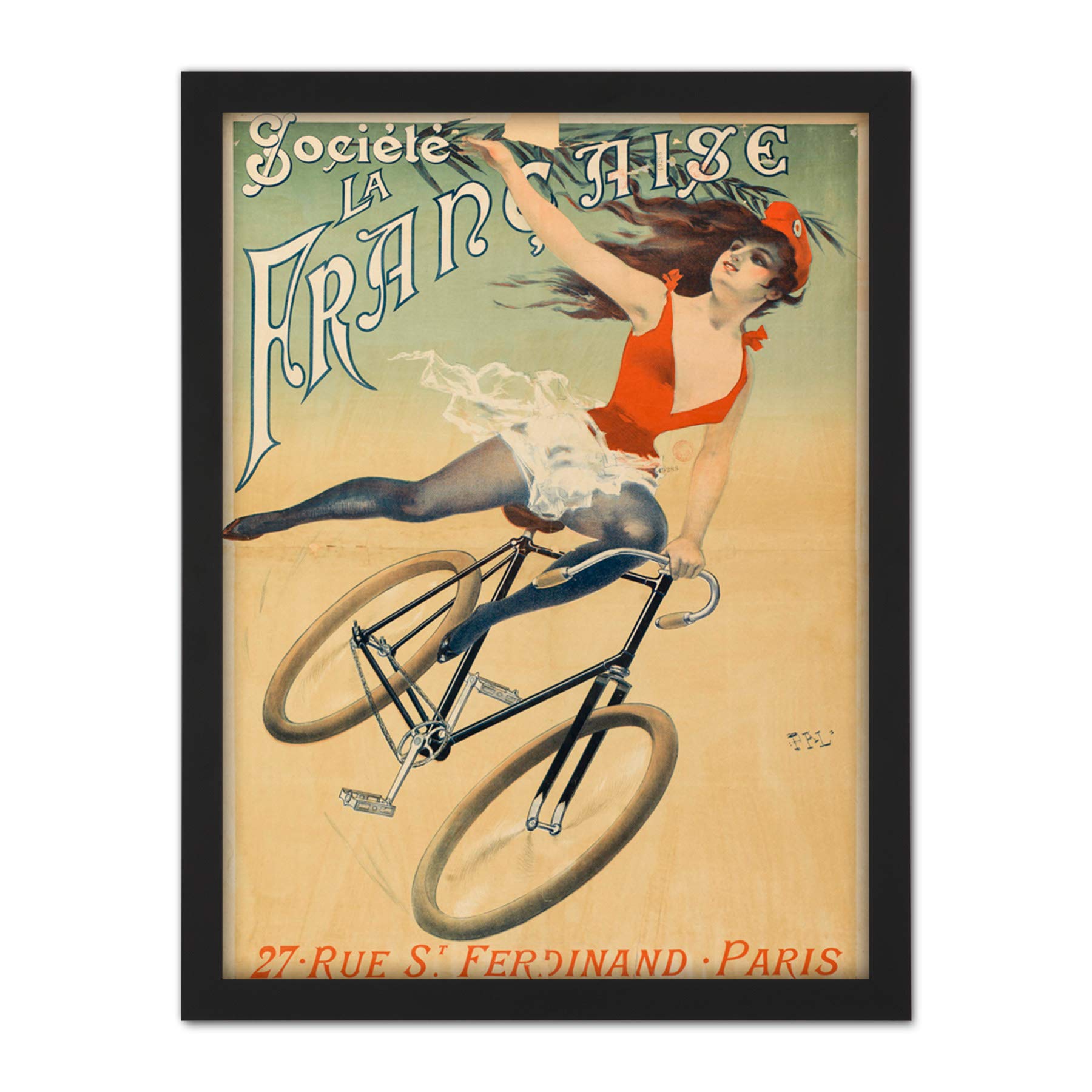 Pal Francaise Marianne Bicycle Cycles Bike Vintage Advert Large Framed Art Print Poster Wall Decor 18x24 in