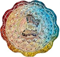 Vista 6 de Colorful Crystal Glass Candy Snack Barrel Storage Jar Embossed Luxury Cookie Buffet Canister With Lids Jewelry Box Jar Biscuit Containers