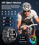 Military Smart Watch for Men, 1.43" AMOLED Smartwatch with Bluetooth Calling/AI Voice Assistant,100+ Sports Modes,Health Tracking/Sleep Monitor,400mAh Battery,Fitness Tracker Sports Watch Android/iOS