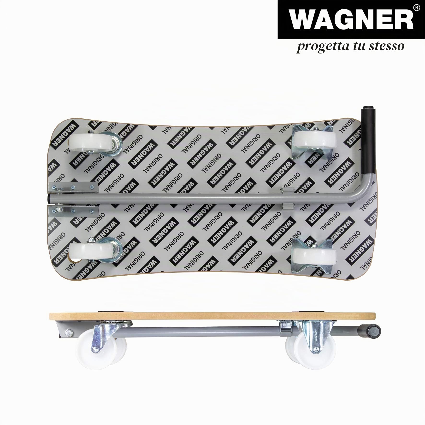 WAGNER Carrello da trasporto MM 1389 I 79 x 39 cm I timone pieghevole - ideale per carichi pesanti I cuscinetti antiscivolo I portata 200 kg I facile da pulire - 20138901