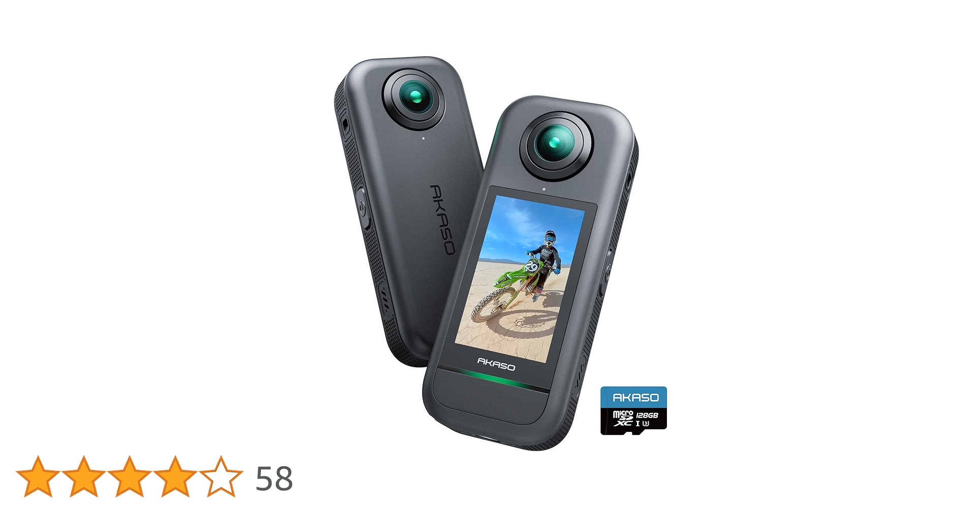 【ほぼ新品】akaso360 Amazon | AKASO 360 360度カメラ アクションカメラ 128GB SD