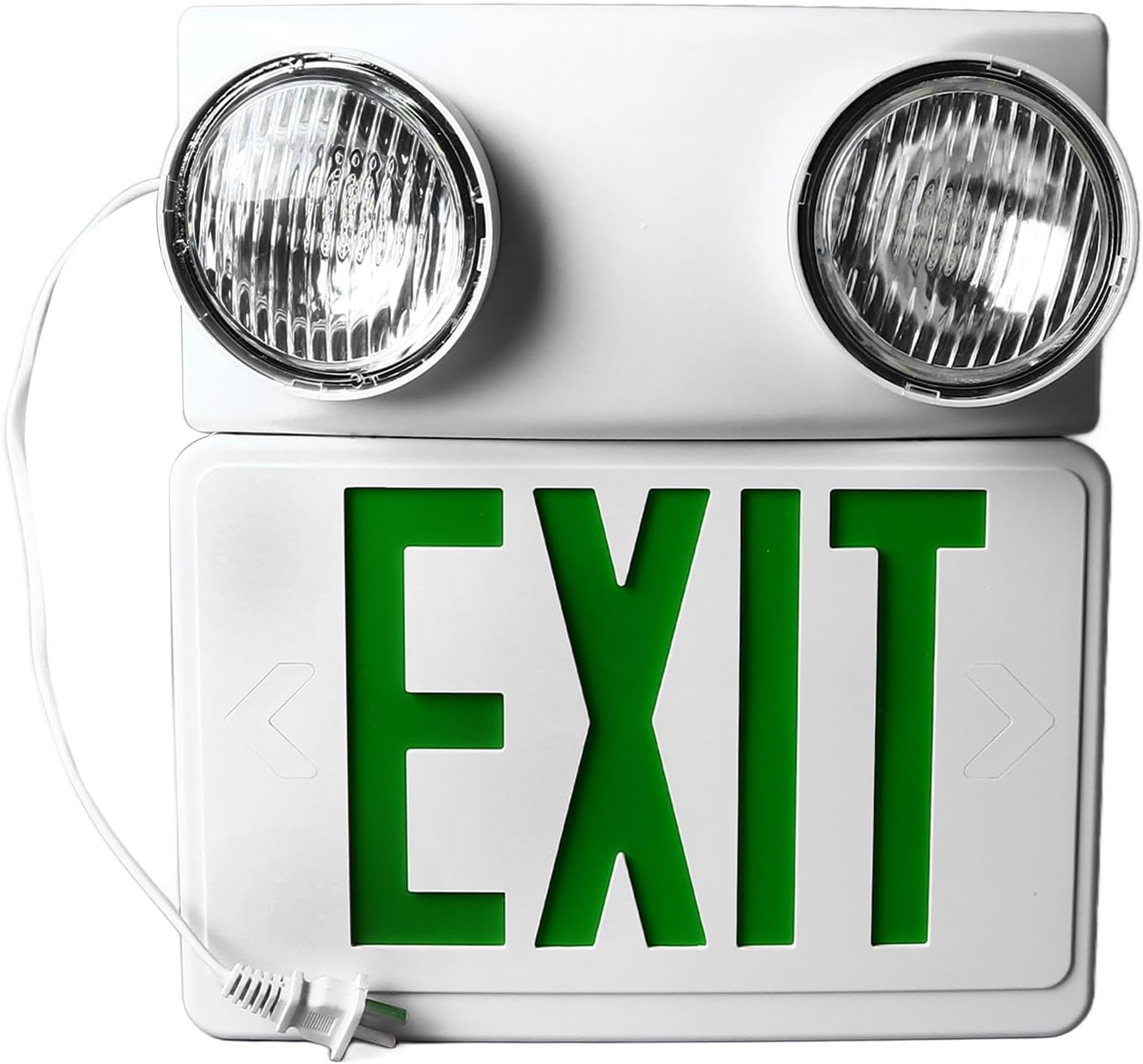 Semme Dual Head LED Exit Emergency Light Combo Evacuation Green Sign for Indoor and Easy to Install