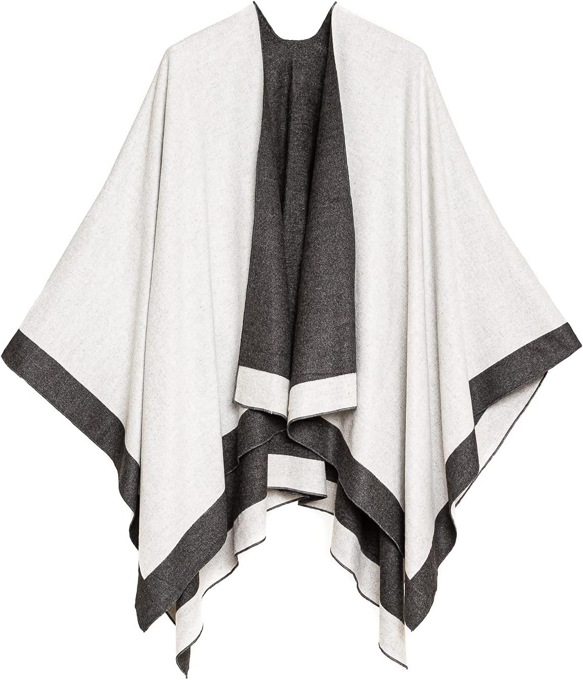Women's Shawl Wrap Poncho Ruana Cape Cardigan Sweater Open Front for Fall Winter