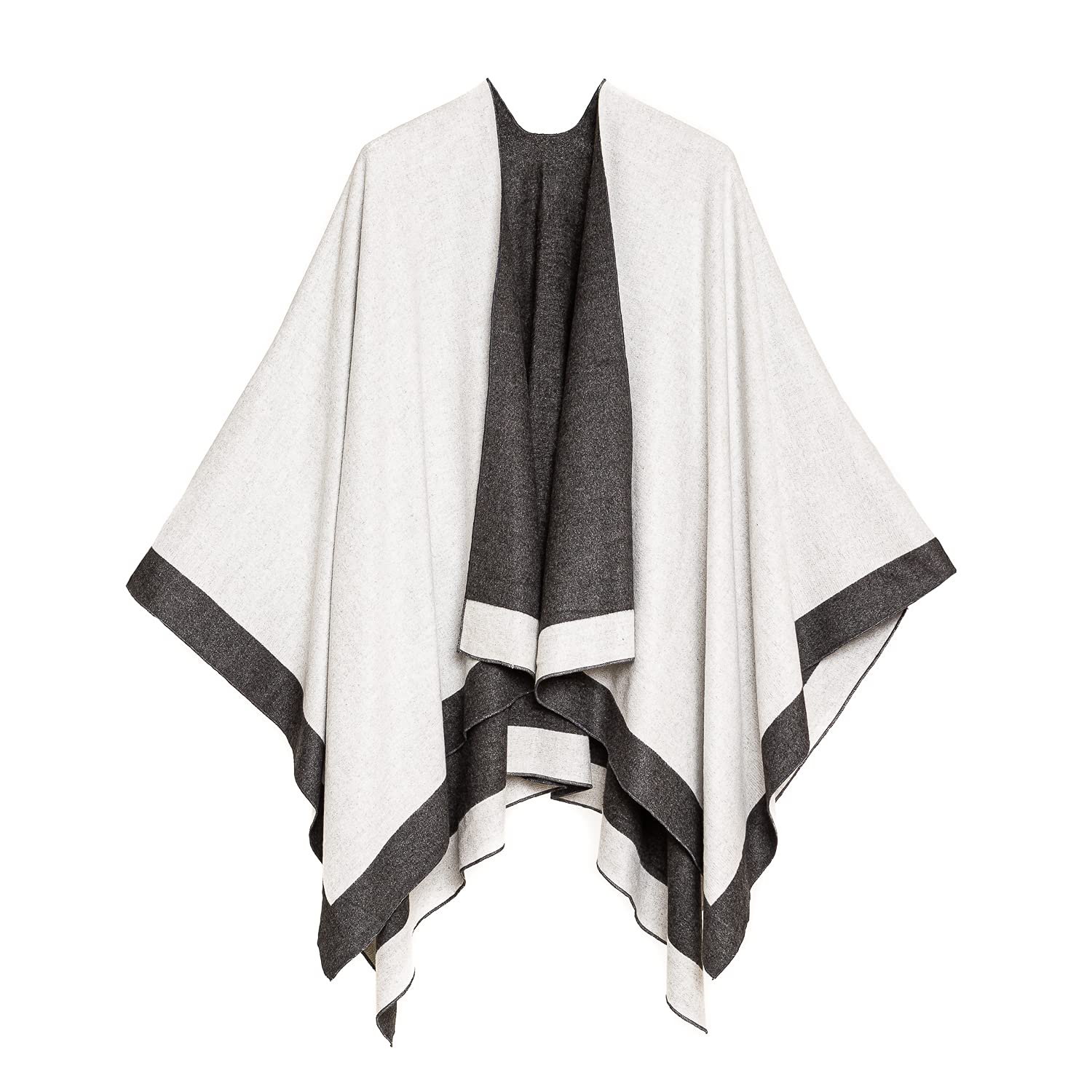 Women's Shawl Wrap Poncho Ruana Cape Cardigan Sweater Open Front for Fall Winter
