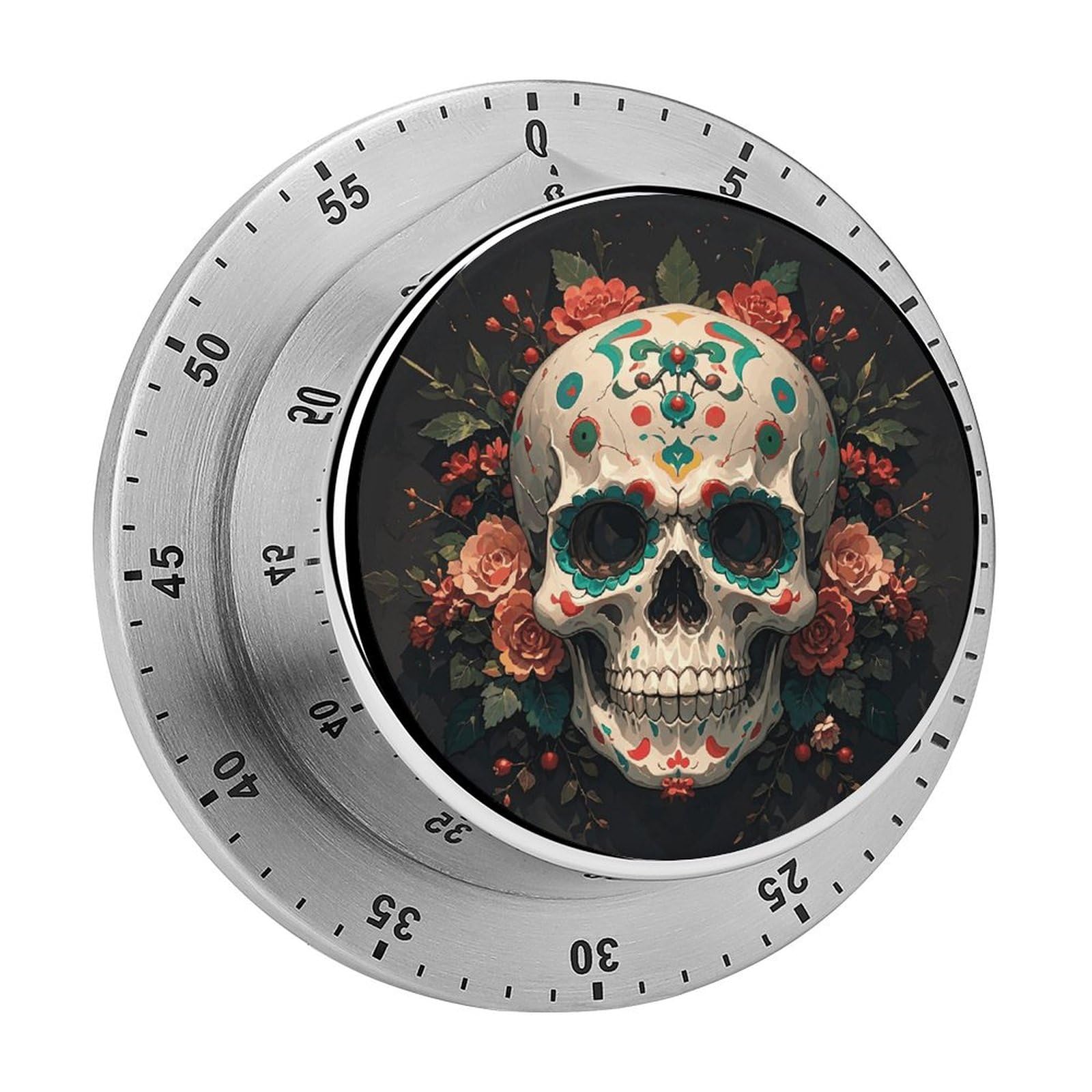 Amazing Skull and Bones Printed Waterproof Christmas Timer with Loud Alarm Outdoor Timer for Cooking Exercise Baking