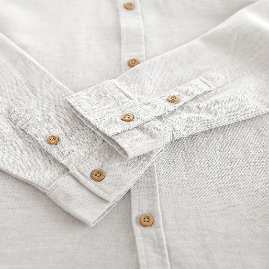 MOMOLAND Boys' Long Sleeve Woven Mandarin Collar Button Down Shirt Pique Jacquard Design - Image 5