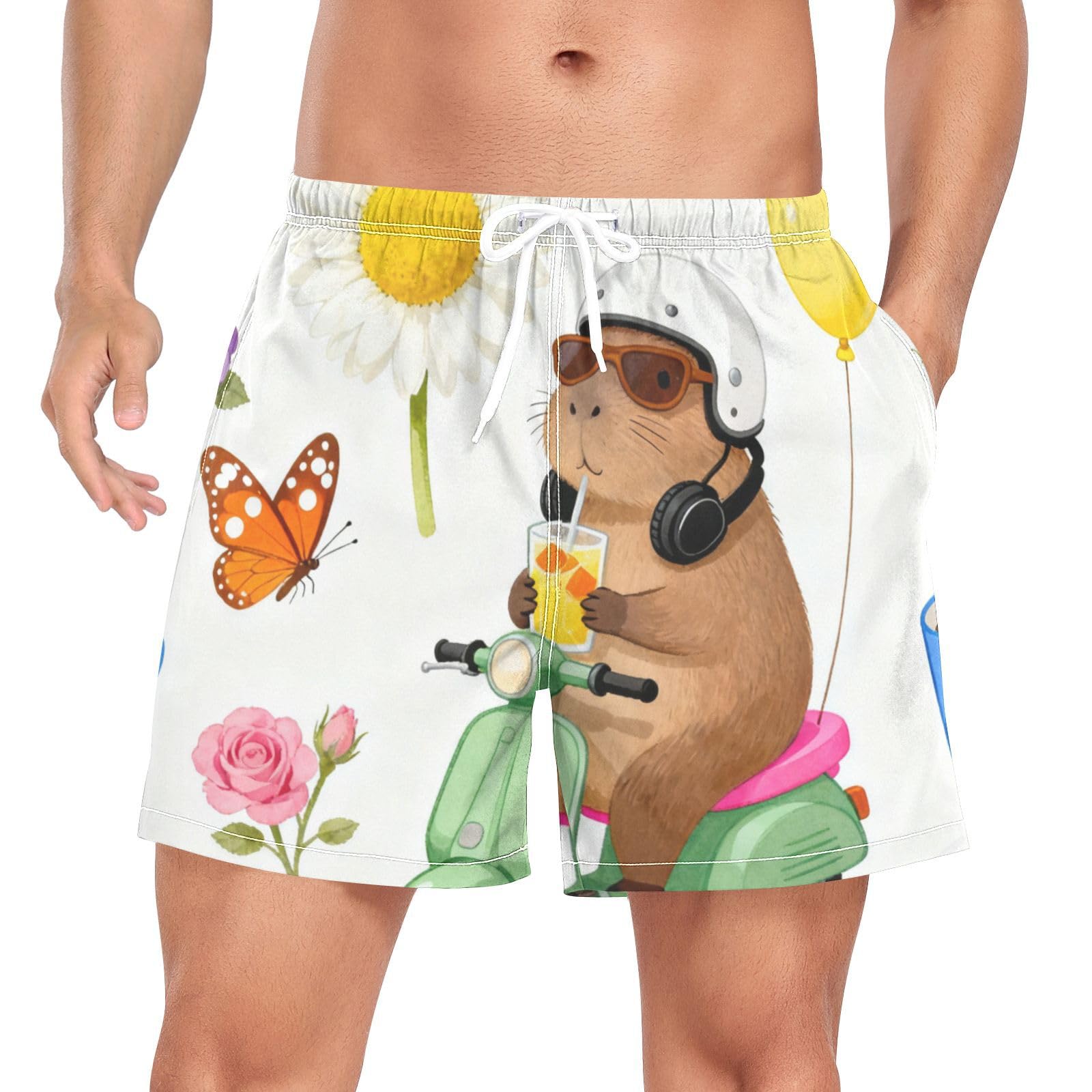 Secado rápido garantizado en pantalones cortos de natación para hombre con estampados 8