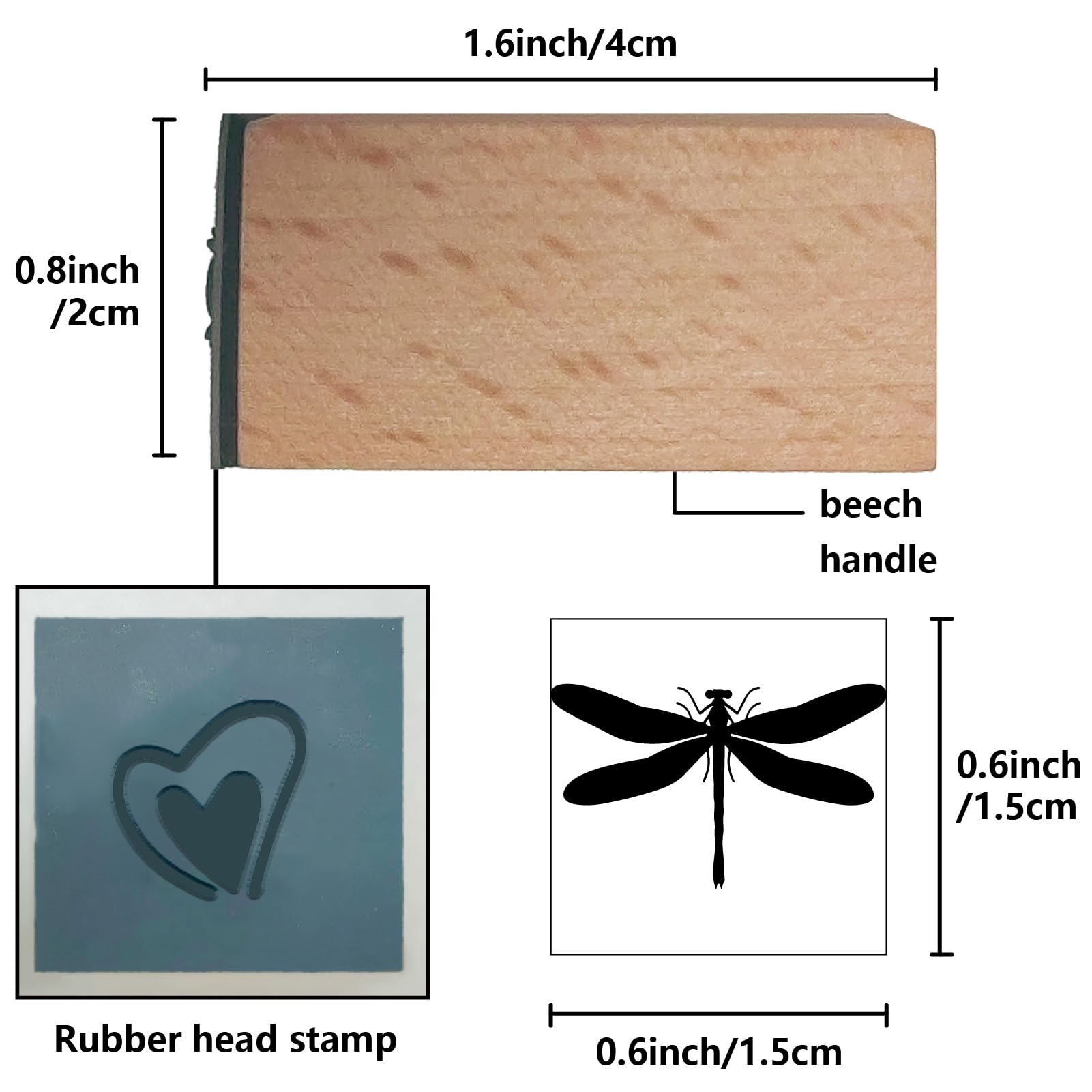 CRASPIRE Dragonfly Wooden Rubber Stamp 3/5 Inch Pattern Mini Small Wood Stamps Reusable Vintage Print for DIY Craft Card Scrapbooking Journaling Albums Card Making Planner Envelope Photo - Image 2