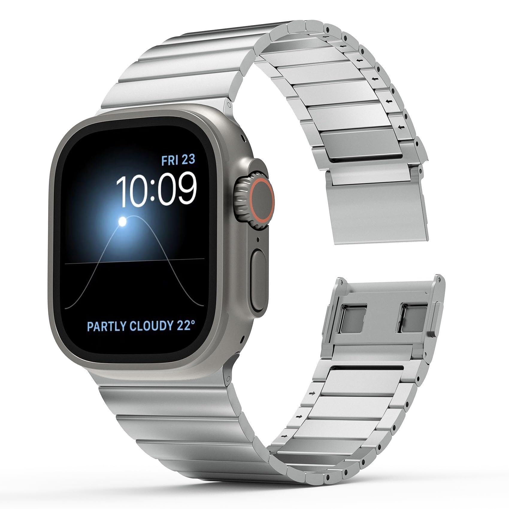 Tytanowy pasek do Apple Watch Ultra 2/Ultra 49 mm, regulowane zapięcie magnetyczne, tytanowe metalowe paski, pasek do smartwatcha Ultra 2/Ultra z powłoką odporną na zarysowania DLC