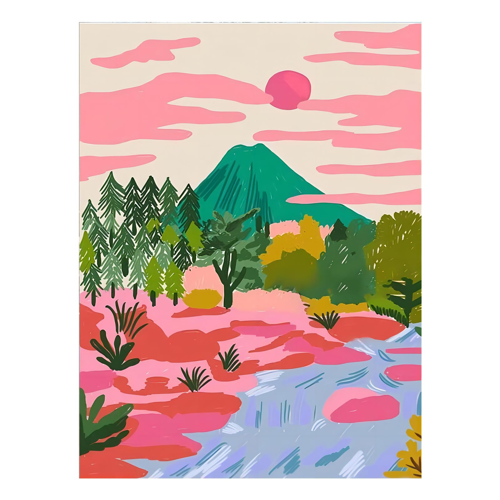 Mafenr Art Landscape Paint by Numbers for Adults, Landscape Painting by Numbers, Paint by Number Canvas for Gift and Home Decor 12x16 Inch/30x40cm