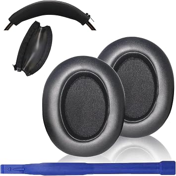 Adhiper WH-XB910N Replacement Earpads Cushions Silicone Headband Pad for Sony WH-XB910N Headphone,Protein Leather Headphone Pads,Silicone Headband ProtectorBlack
