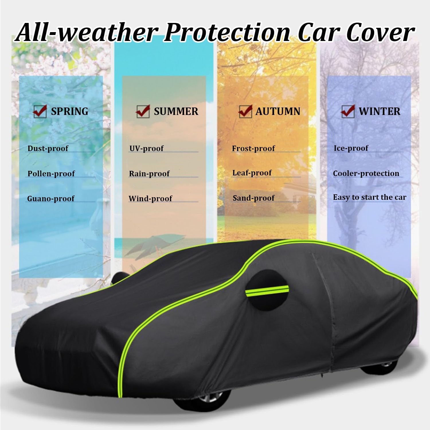 Telo Copriauto da Esterno per EVO 5 Impermeabile Telo Copertura Auto Traspirante Resistente,Copri Auto para Tutte le Stagioni Proteggi Sole Pioggia,con Cerniera Laterale
