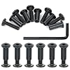25 Pcs M6x20mm Furniture Bolts Black Hex Screws and Barrel Nuts Kit Binding Post Screw for Furniture Connector Bolts Bunk Bed and Wood Working Tools(Black)