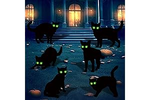 6 Pack Black Cats Halloween Decor Plastic Yard Signs with Stakes Outdoor