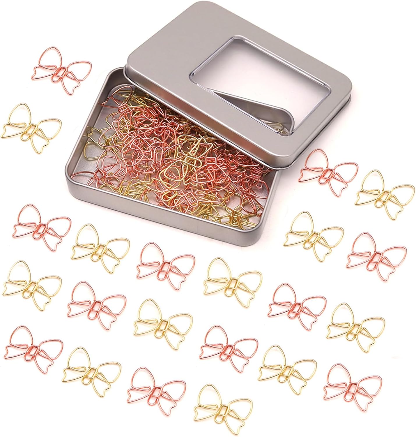 50 Pcs Cute Bow Shaped Paper Clips, Fun Office Supplies