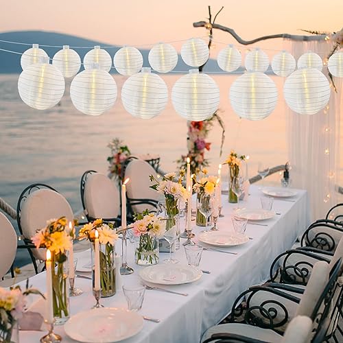 Miniatura 6 de Guirnalda de luces blancas de 20.5 pies con enchufe, tira de luces grandes con 10 bombillas LED G40 de ahorro de energía, luces colgantes chinas al