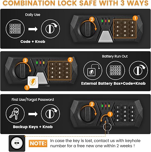 Miniatura 5 de 2023 NUEVO Caja fuerte para el hogar de 1.5 pies cúbicos, resistente al fuego, impermeable, con bolsa ignífuga A4, cajas fuertes antirrobo a prueba