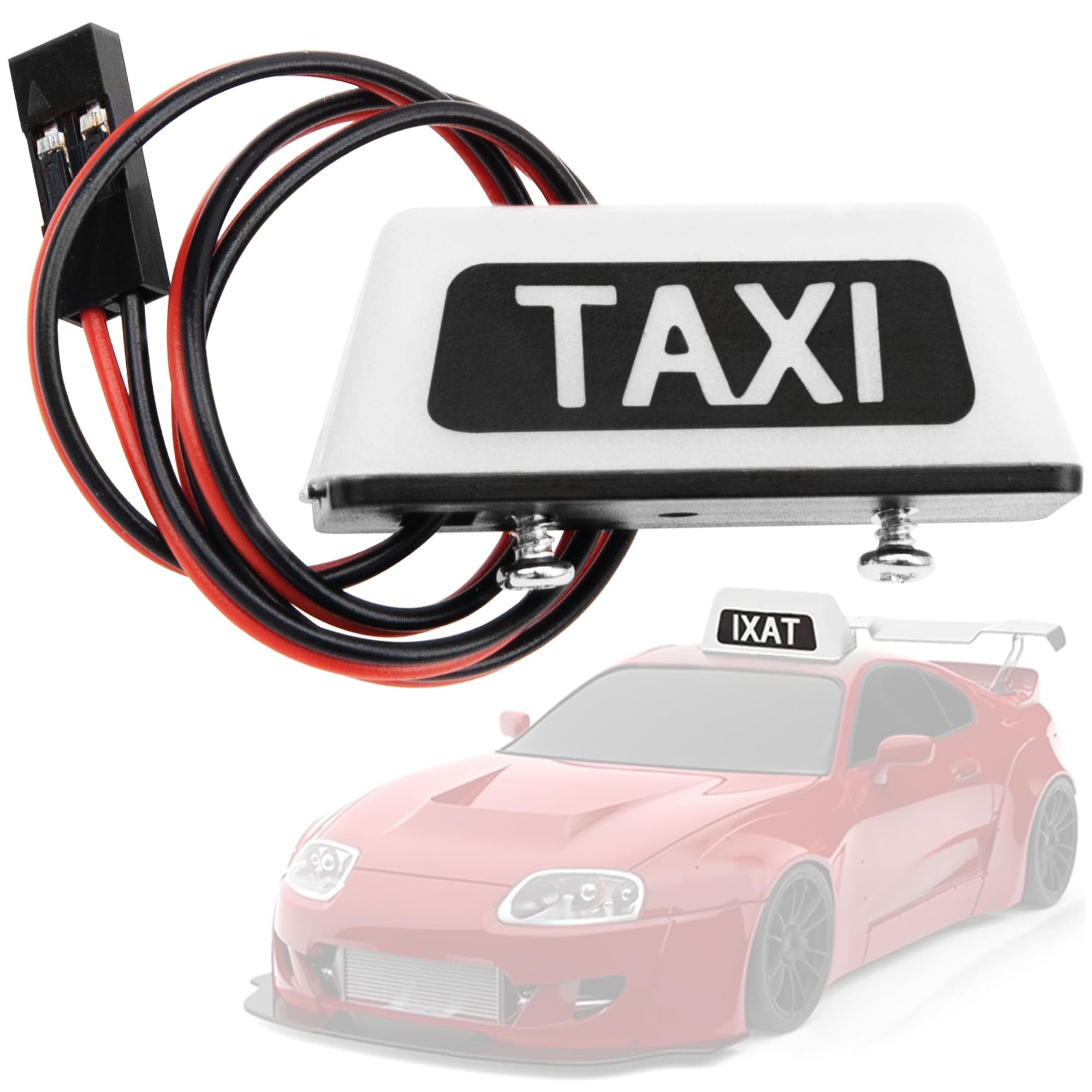 ShareGoo Simulation RC Toy Car Taxi Lights LED Lamp Roof Light Decorations Compatible with Tamiya XV01 TT01 Kyosho FAZER MK2 PTG HSP RGT 1/10 1/8 RC On Road Racing Cars (White)