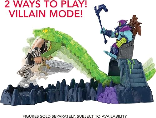 Miniatura 4 de Masters of the Universe He-Man and The Chaos Snake Attack Playset, Skeletor Fortress con 2 figuras de acción (He-Man y Skeletor), regalo para