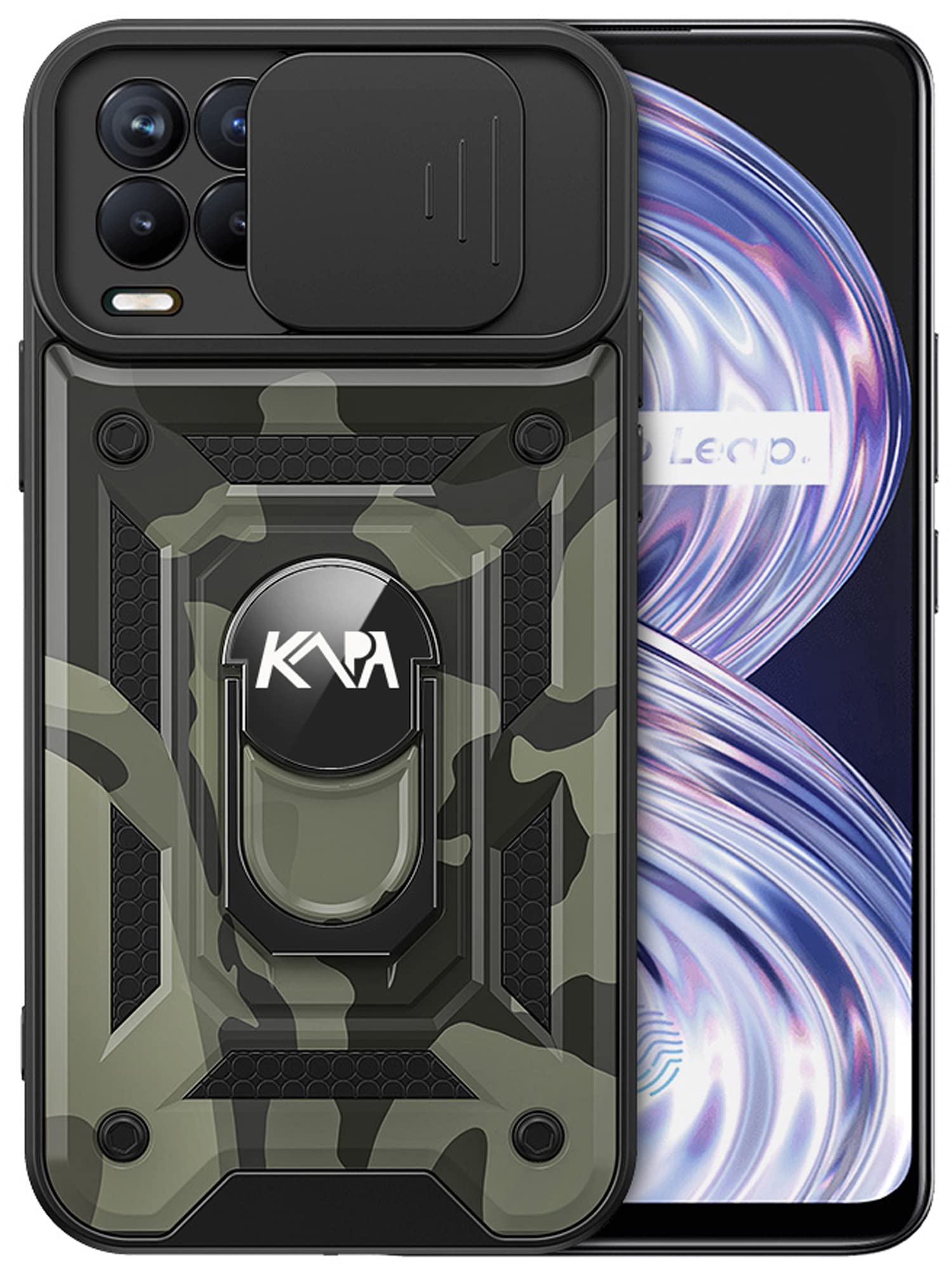 Kapa Tank Back Cover for Realme 8 Pro/Realme 8 (4G), Inbuilt Ring & Slider [Military Grade Protection] Shockproof Lens Protection Case (Black) (B09JZKMV81) Amazon Price History, Amazon Price Tracker