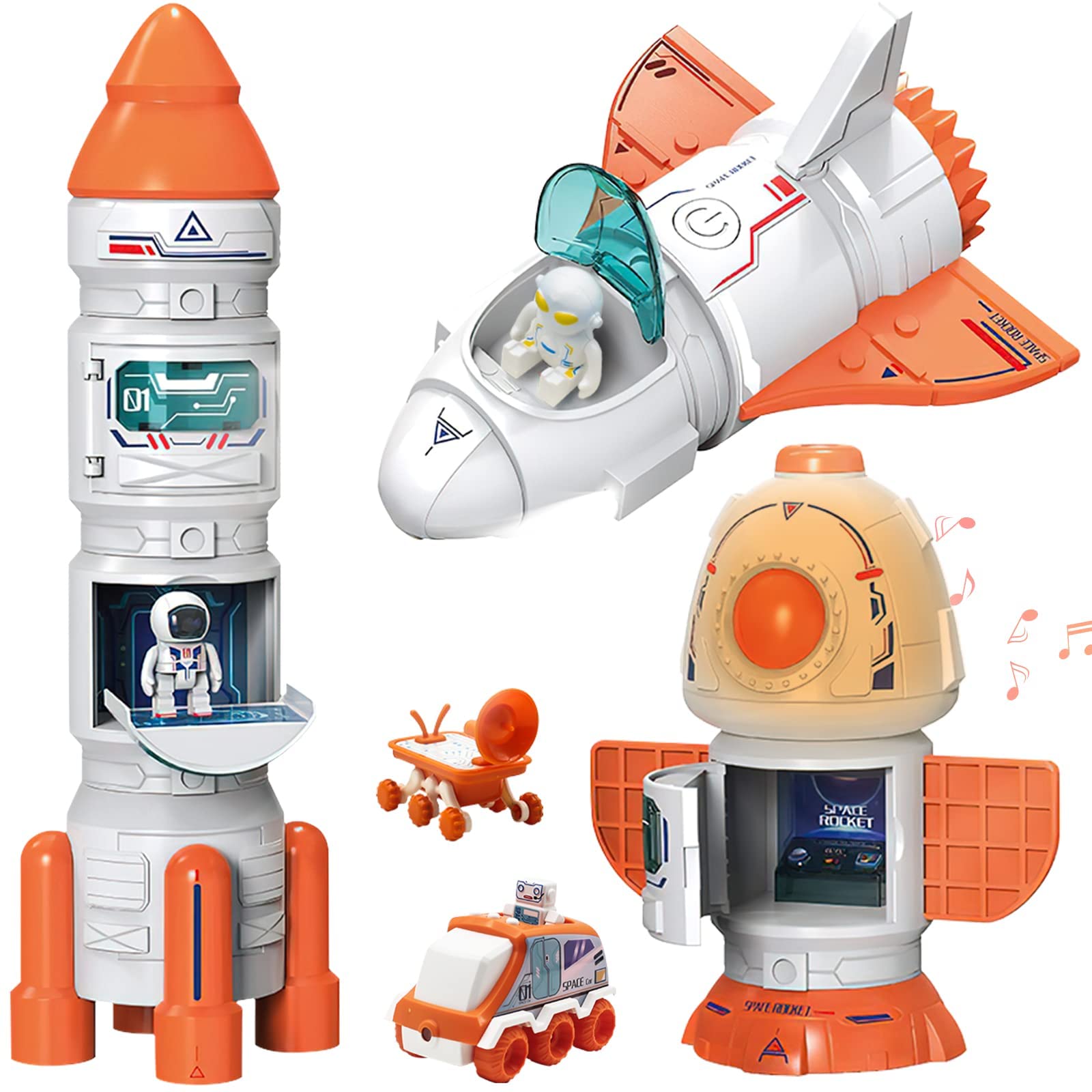 Sponsored Ad – KASTWAVE 5-in-1 Space Toy for Kids,Aerospace Model Space Figure Toys with Sound & Lights,Includes Space Shuttle, Astronaut Figures, Rover, Station