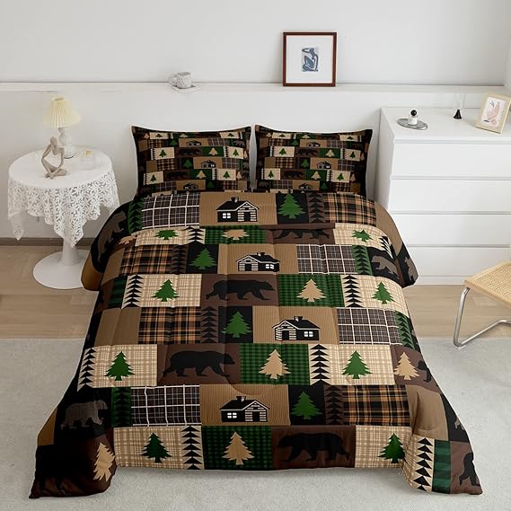 Lodge Cabin Comforter Camping Themed Bedding Sets