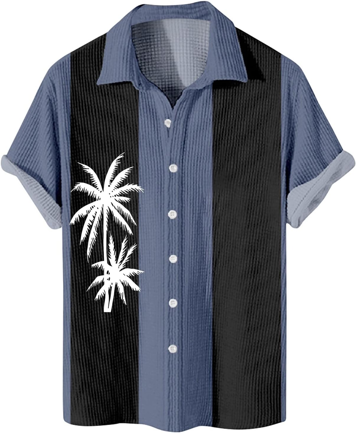 RTRDE Mens Button Down Summer Shirts Short Sleeve Casual Hawaiian Vacation Beach Cuban Bowling Shirt, M-8XL