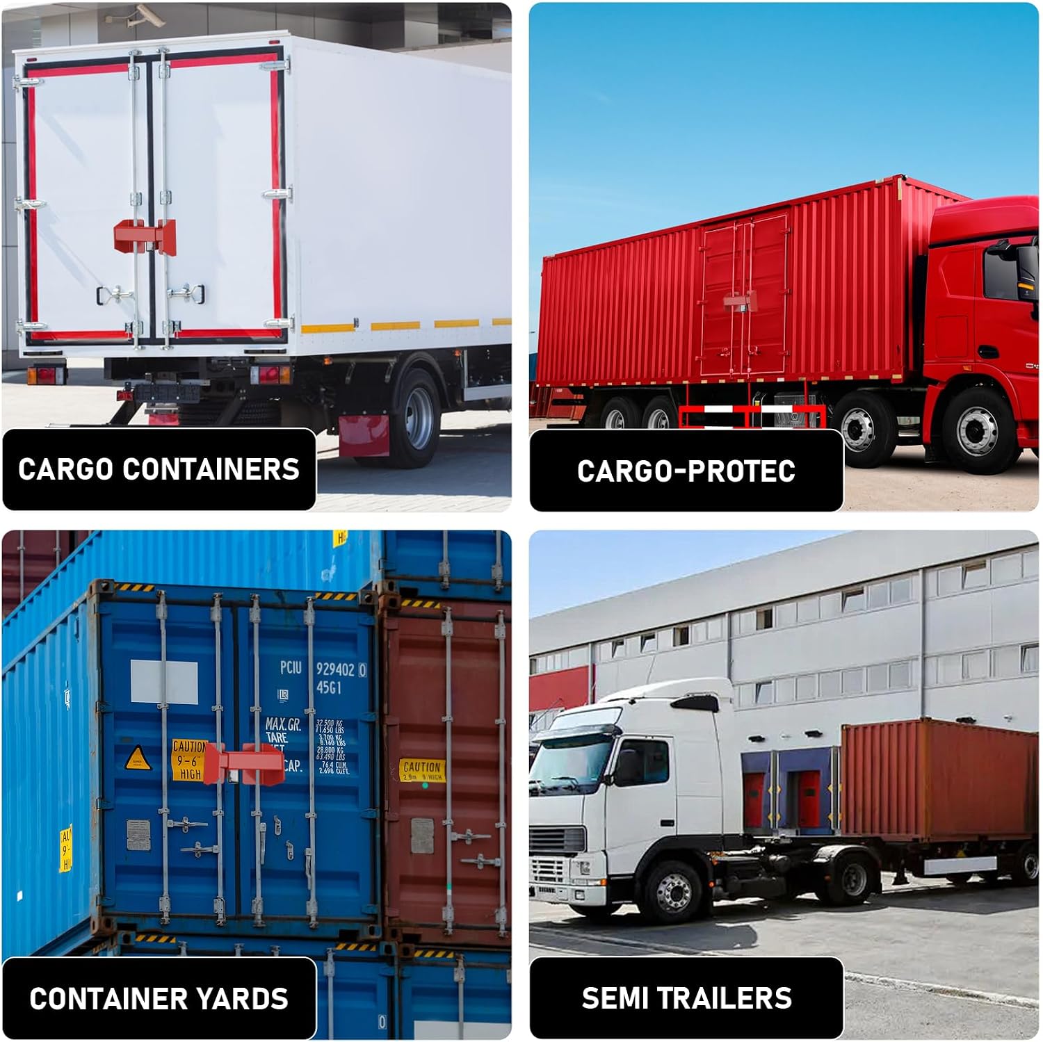 Shipping Cargo Container Door Lock - Heavy Duty Container Trailer Door Locks for Semi Trailers, Cargo Vans, Code, Combination, Shipping Container Accessories, Anti-Theft