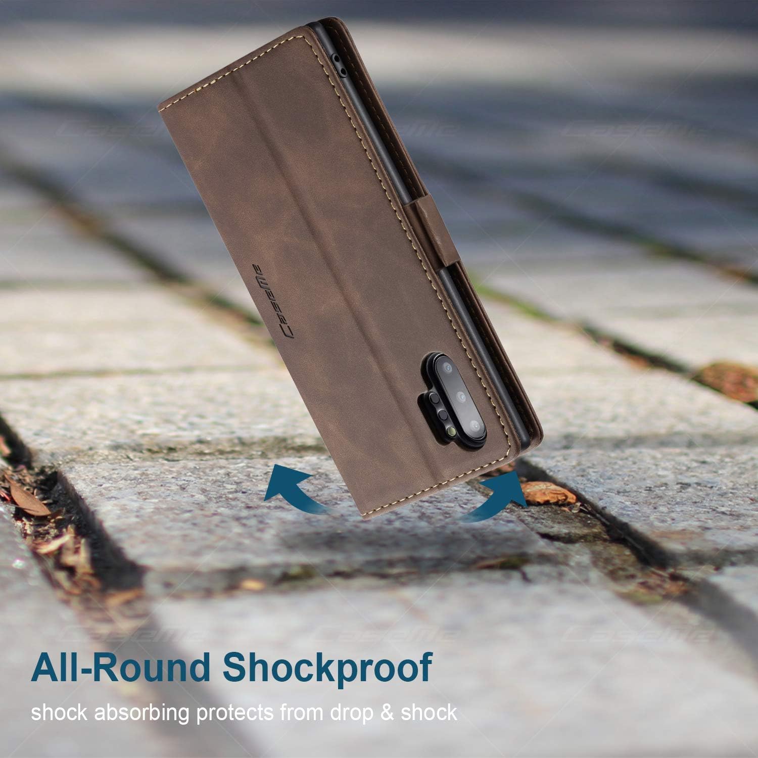 Samsung Galaxy Note 10+ Plus Wallet Case, Magnetic Stand Flip Protective Cover PU Leather Flip Case with ID & Credit Card Slots Cash Pockets for Samsung Galaxy Note 10 Plus 6.8” (Coffee) - Image 6