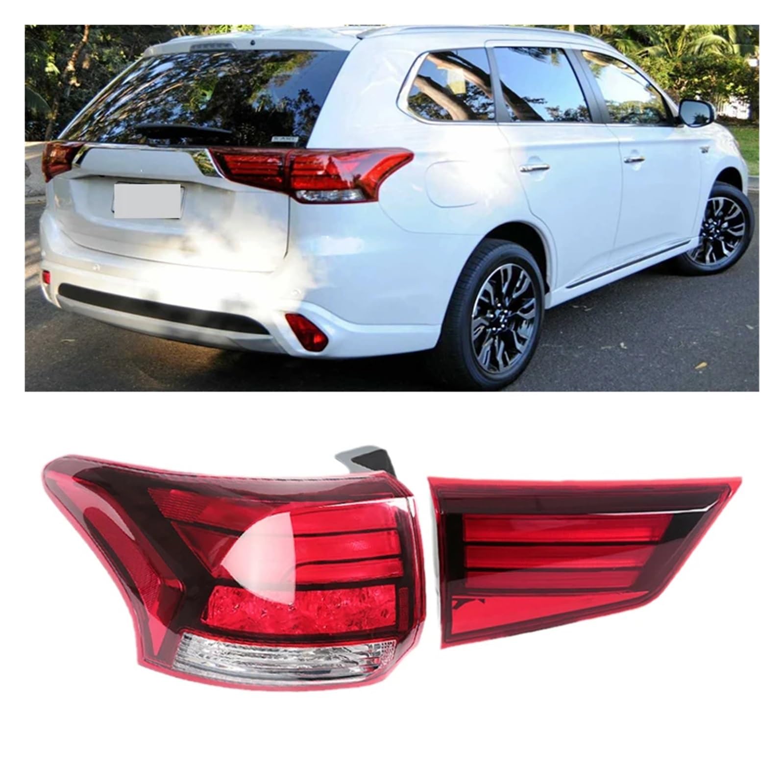 Pilotos Traseros Para Mitsubishi Para Outlander Para PHEV 2016 2017 2018 Luz Trasera Coche Freno Luz De Parachoques Trasero Accesorios Coche Luces Traseras(Inner-Right)