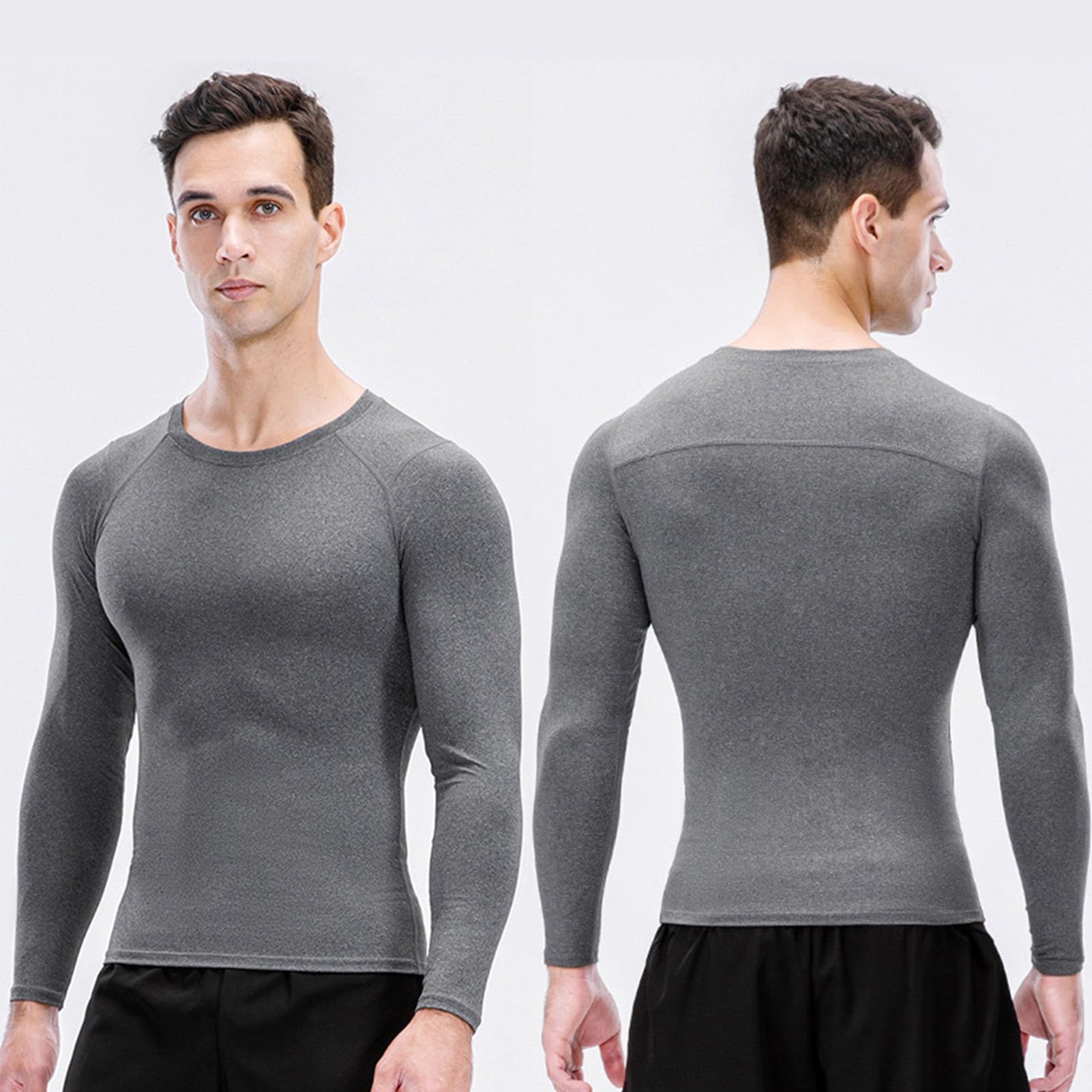 Camisas de Compresión para Hombre, Paquete de 3 Piezas, Entrenamiento de Secado Rápido para Gimnasio, Correr, Yoga con Camisetas de Manga Larga, Ajuste Ajustado (XXL)