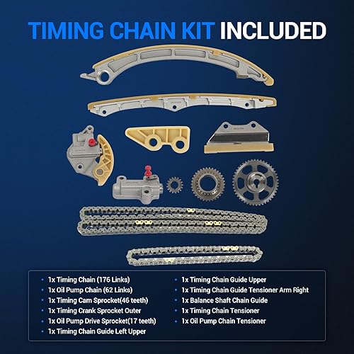 Miniatura 3 de Autoround Kit de cadena de distribución de motor L4 de 2.4L para Honda Civic 12-15, Accord 08-12, CR-V 10-14, Crosstour 12-15, Acura TSX 09-14, ILX