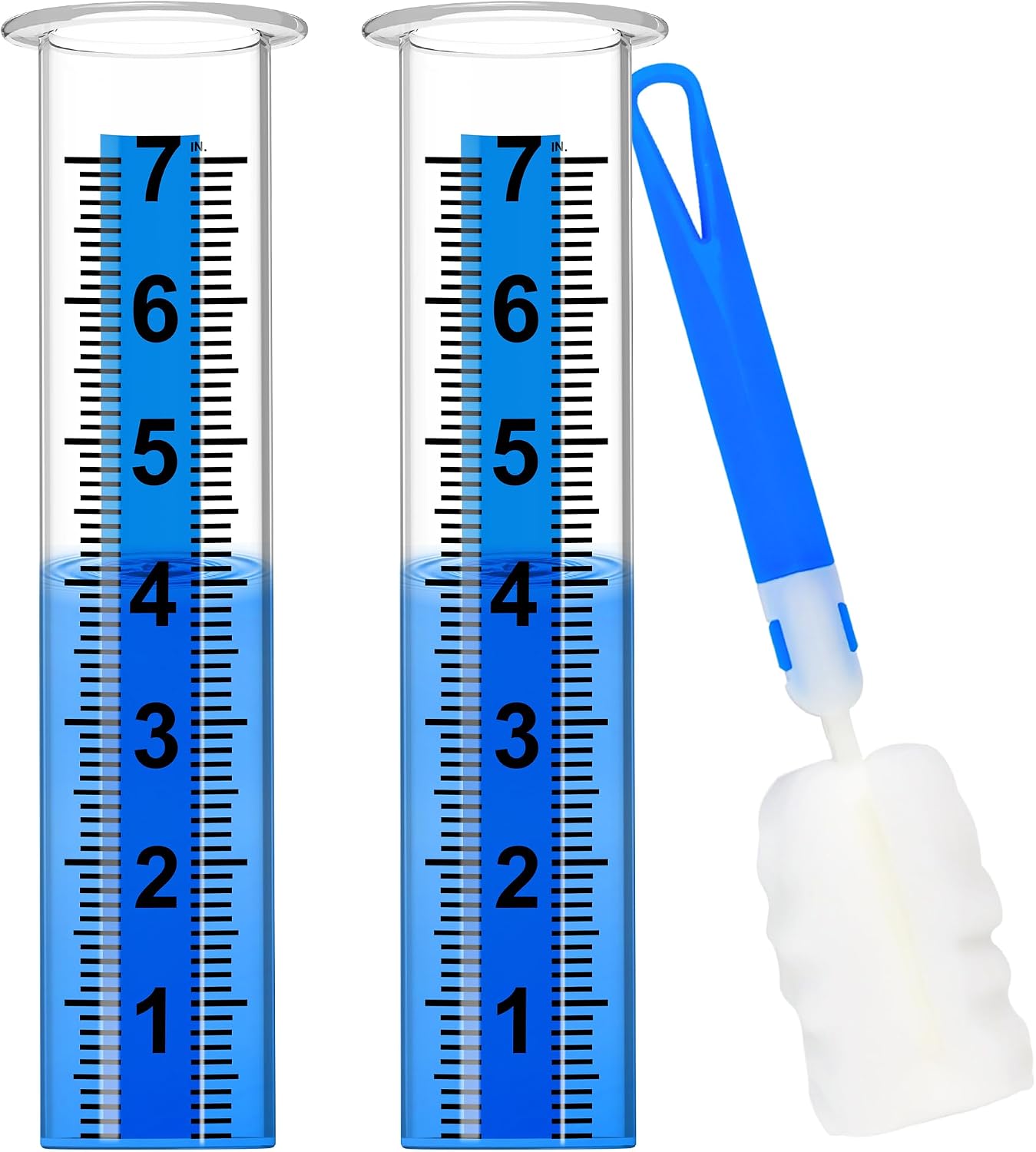 Rain Gauge Outdoor, Rain Gauge Replacement Tube,Large 7" Plastic Rain Gauge