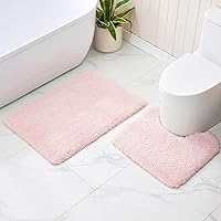 Vista 93 de Alfombra de inodoro blanca 22x24, antideslizante, esponjosa, alfombra de piso para baño en forma de U, lavable, alfombra de contorno para inodoro