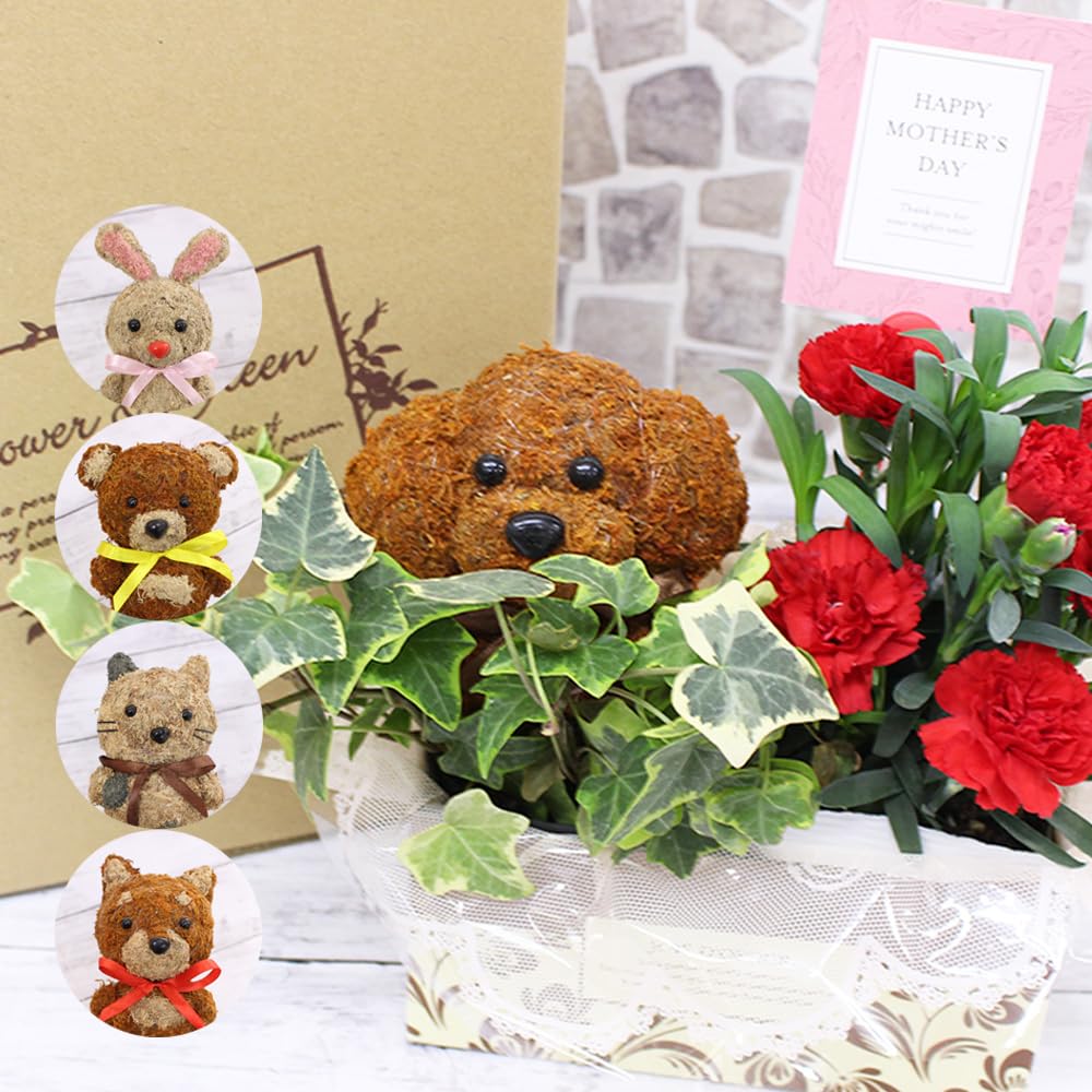 【母の日に贈る】うさぎ・ カーネーション プレゼント/ギフト【ハンドメイド】 母の日 カーネーション プレゼント お気に入り ～ うさぎ
