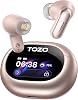 TOZO NC20 Pro Auriculares Inalámbricos con Cancelación de Ruido Activa, Pantalla LCD Inteligente | Audio Hi-Res LDAC, Bajos Estéreo, 6 Micrófonos AI para Llamadas, 80H, IPX8 Resistente al Agua, 32 EQ vía App, Carga Inalámbrica, Rosa Dorado 1