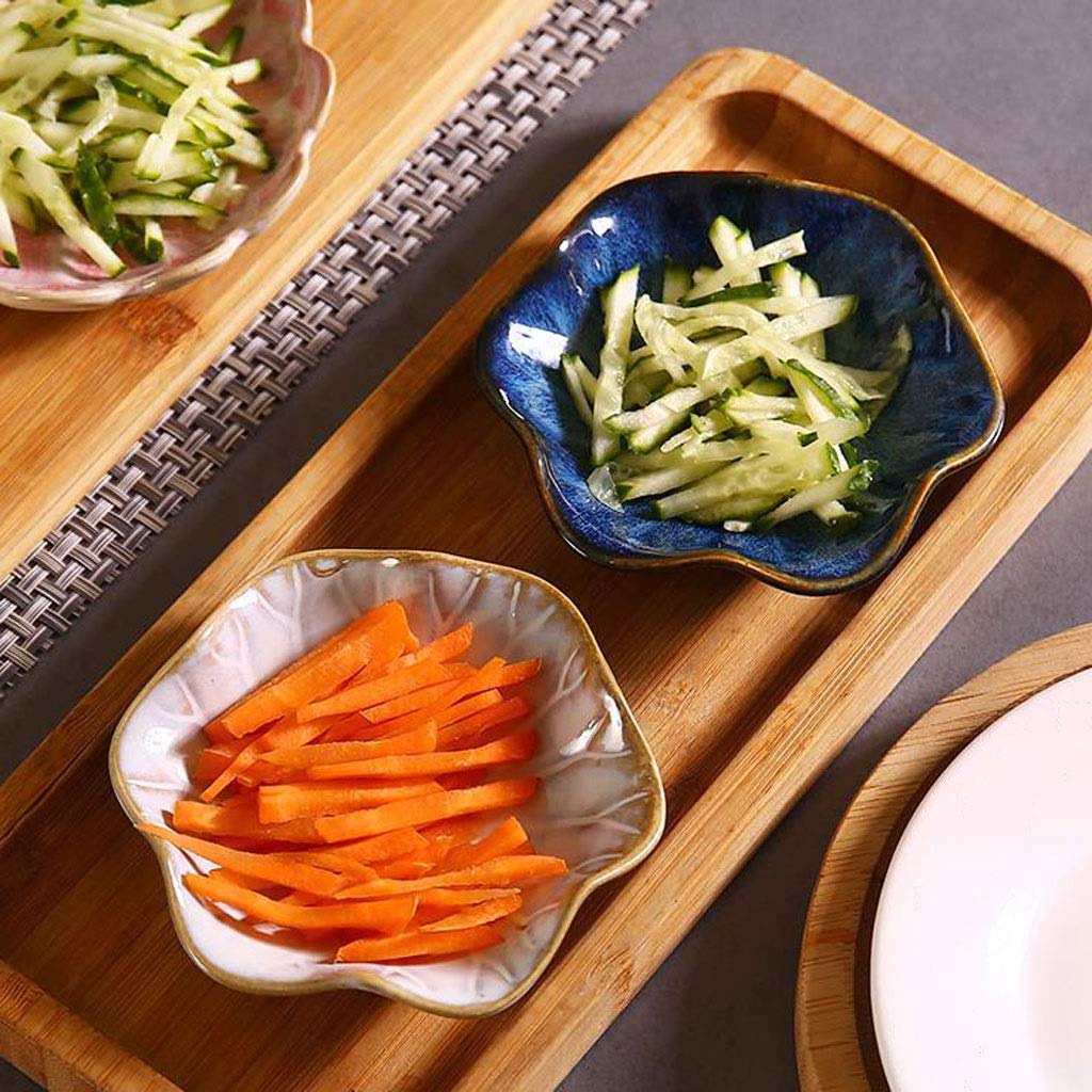 Dip-Schüssel-Set mit Soßenschalen, Lotusblattform, Keramik-Dip-Schüsseln, Mini-Gewürzschale, Sushi-Dip-Schüssel, Snack-Servierschalen