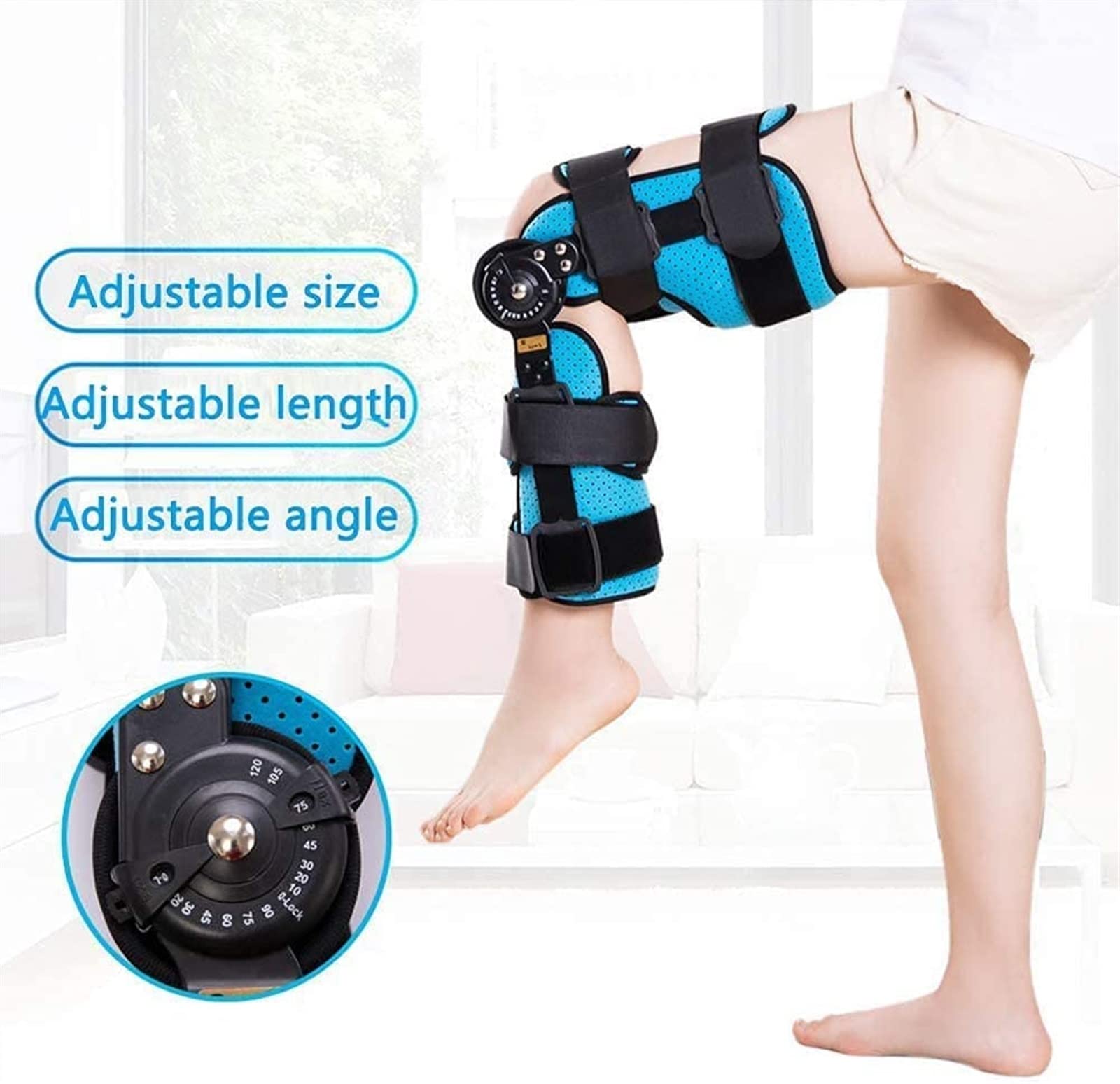 Stabilizator kolana na zawiasach, stabilizator stawu kolanowego, stabilizator stawu kolanowego, stabilizator kolana, stabilizator kolana, na Acl Arthritis łąkotki, uraz więzadła, lewy rozmiar S