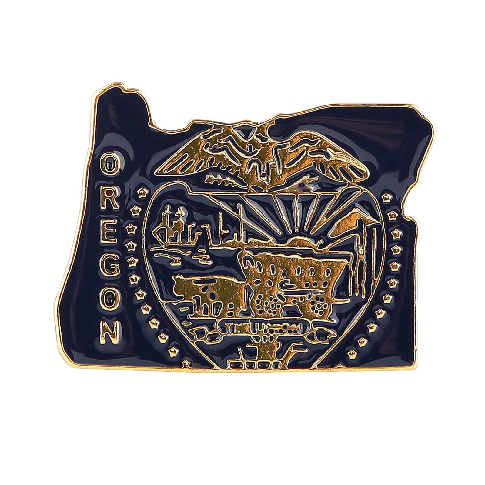 State Shaped Map Lapel Metal Pin Enamel Brooch Keepsake Beautifully Designed for Backpack Hat