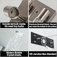 Vista 7 de 5-Light Bathroom Light Fixtures, Modern Led Vanity Lights 40W 6000K (Non-dimmable) Brushed Nickel Vanity Lights Bathroom Fixture. for Bathroom