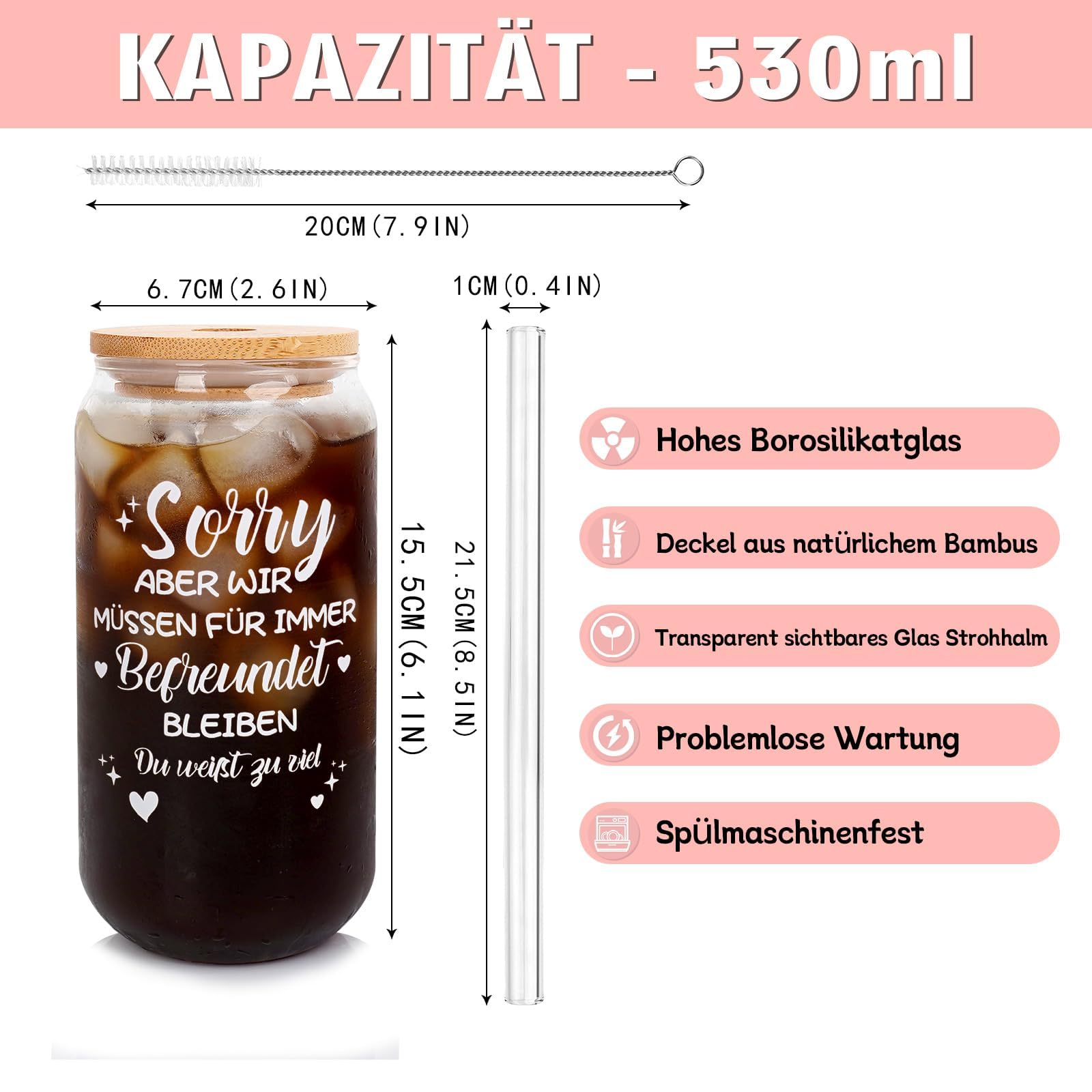 ONEHAUS Cadeaux Pour Petite Amie, Meilleure Amie, Cadeaux D'anniversaire, 600 Ml, Verres à Boire, Avec Couvercle, Paille Et Chaussettes - Cadeau D' Anniversaire, De Noël, D'anniversaire