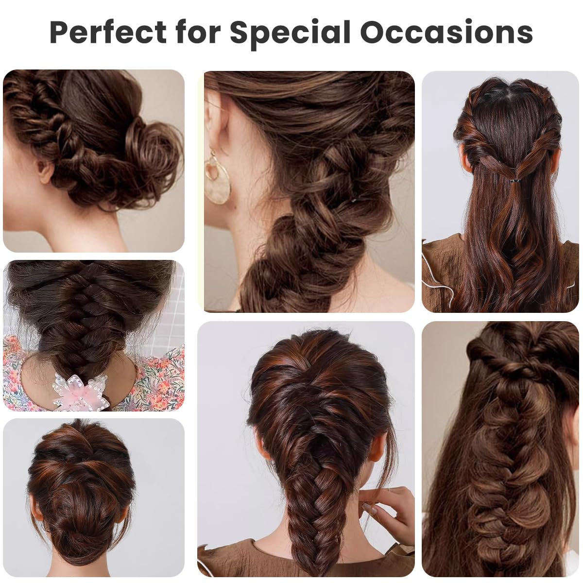 6-teiliges Topsy Haarschwanz-Werkzeug-Set, Haar-Flechtroller, mit Haken, magischer Haar-Twist-Styling-Dutt Hersteller Französischer Tausendfüßler Zöpfe DIY Haarstil Zubehör Schwarz für Frauen Mädchen